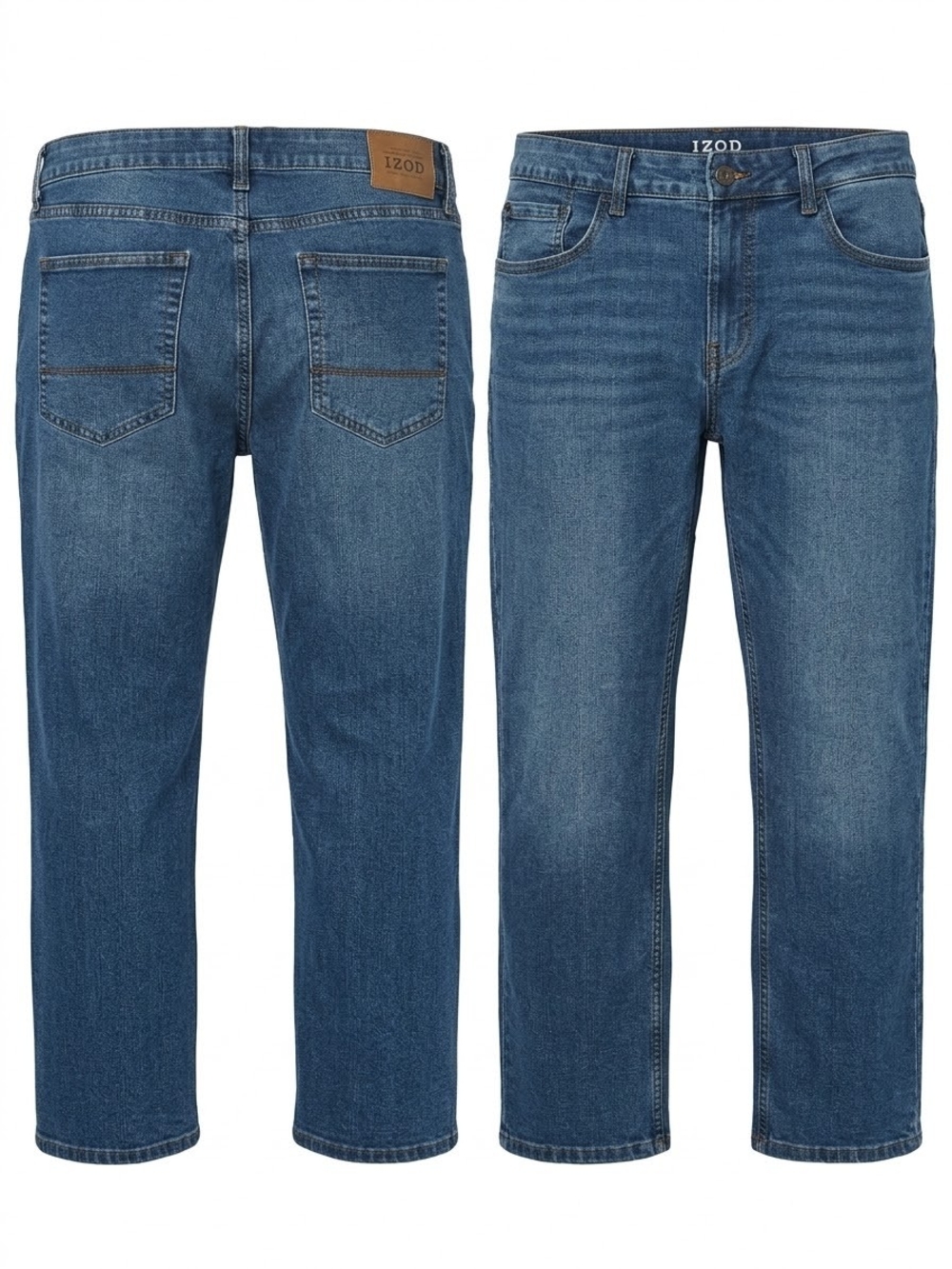 Izod Men's Relaxed Fit Mid Blue Jeans Fits 34×27